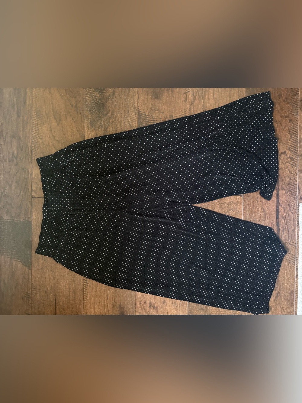 Chicos Polka Dot Wide Leg Pants in Black & White Size 1